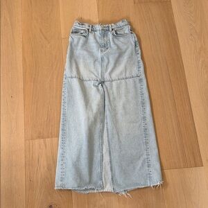 Reformation Tazz Light Blue Denim Maxi Skirt